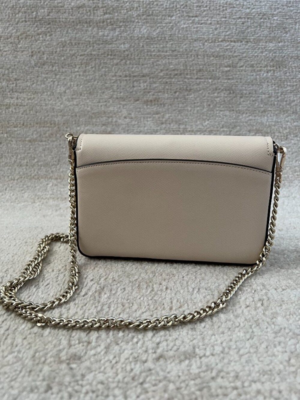 Kate Spade Petal Flap Chain Wallet Crossbody Bag Floral Applique Beige Cream - Picture 3 of 13